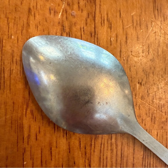 Vintage St. Regis Stainless Flatware Dinner Spoon Rose Leaves Floral Cottage - Picture 7 of 12